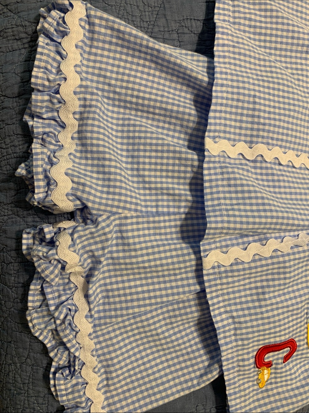 Stitchy Fish back to school set! Blue Gingham Ruffle - Picture 3 of 6